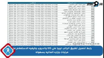رابط تحميل تطبيق الراتب ليبيا على iOS وأندرويد وكيفية الاستعلام عن مرتبات وزارة المالية بسهولة